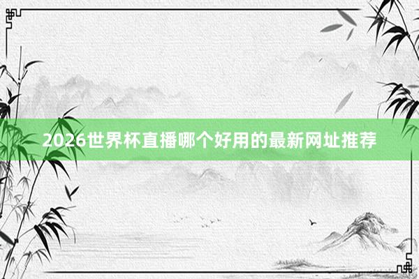 2026世界杯直播哪个好用的最新网址推荐